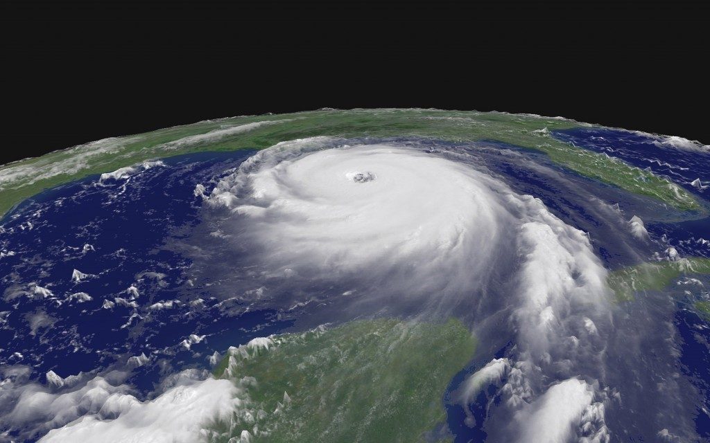 Hurricane Katrina making landfall in 2005
